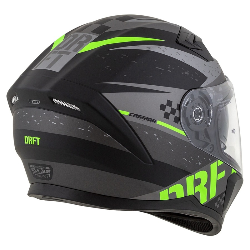 Integral Motorradhelm Cassida 3.0 DRFT matt grau-schwarz-grün