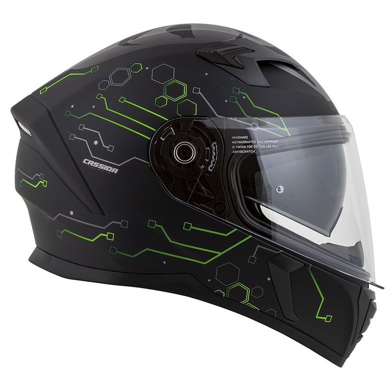 Cassida 3.0 Hack Integral Motorradhelm Grün-Schwarz Matt