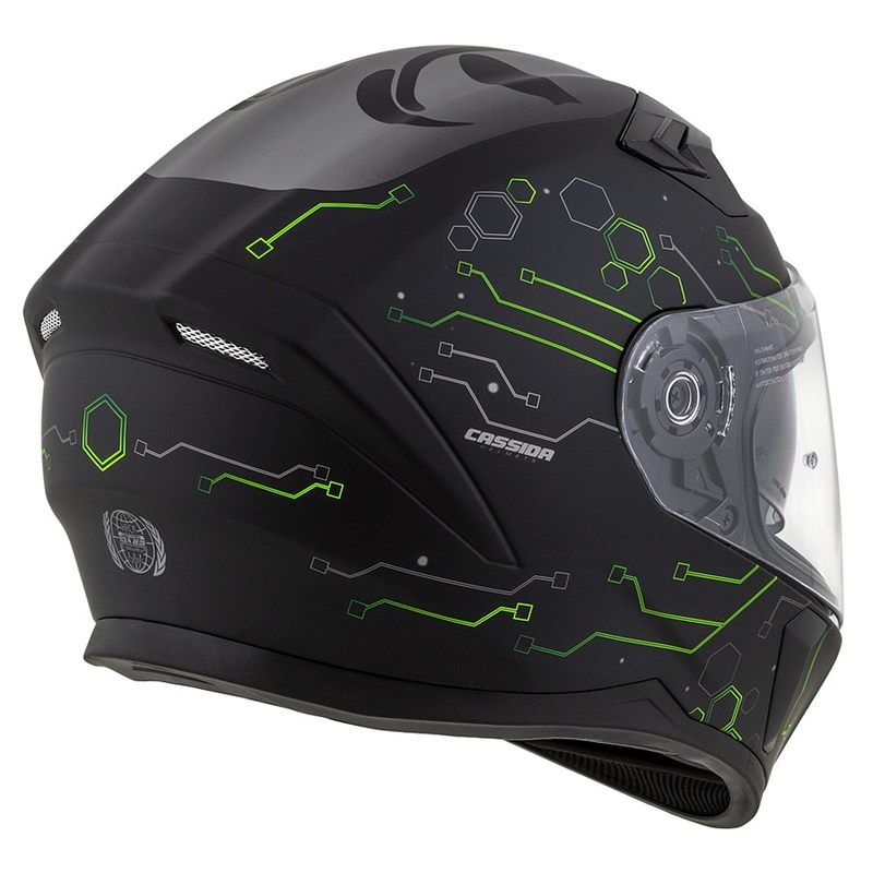 Cassida 3.0 Hack Integral Motorradhelm Grün-Schwarz Matt