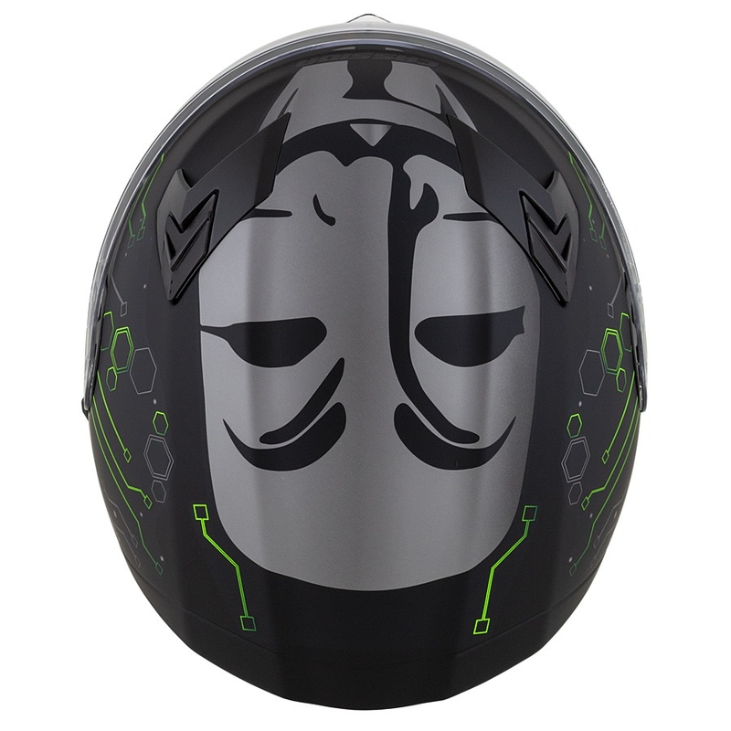 Cassida 3.0 Hack Integral Motorradhelm Grün-Schwarz Matt