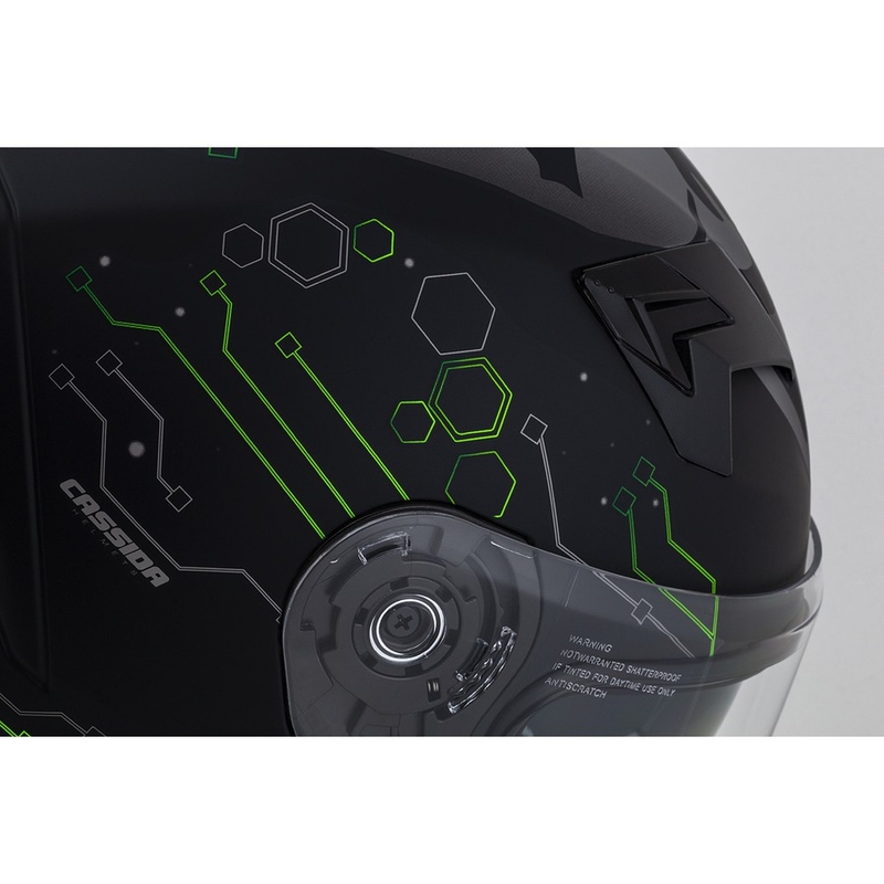 Cassida 3.0 Hack Integral Motorradhelm Grün-Schwarz Matt