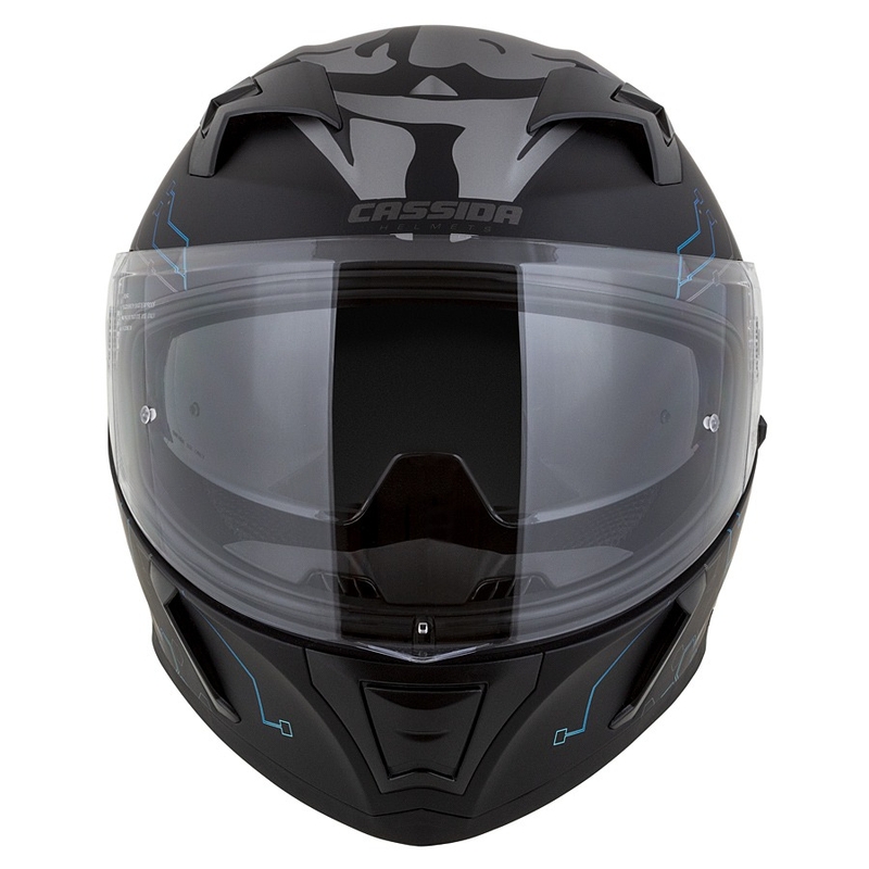 Cassida 3.0 Integrierter Motorradhelm Hack blau-schwarz-matt