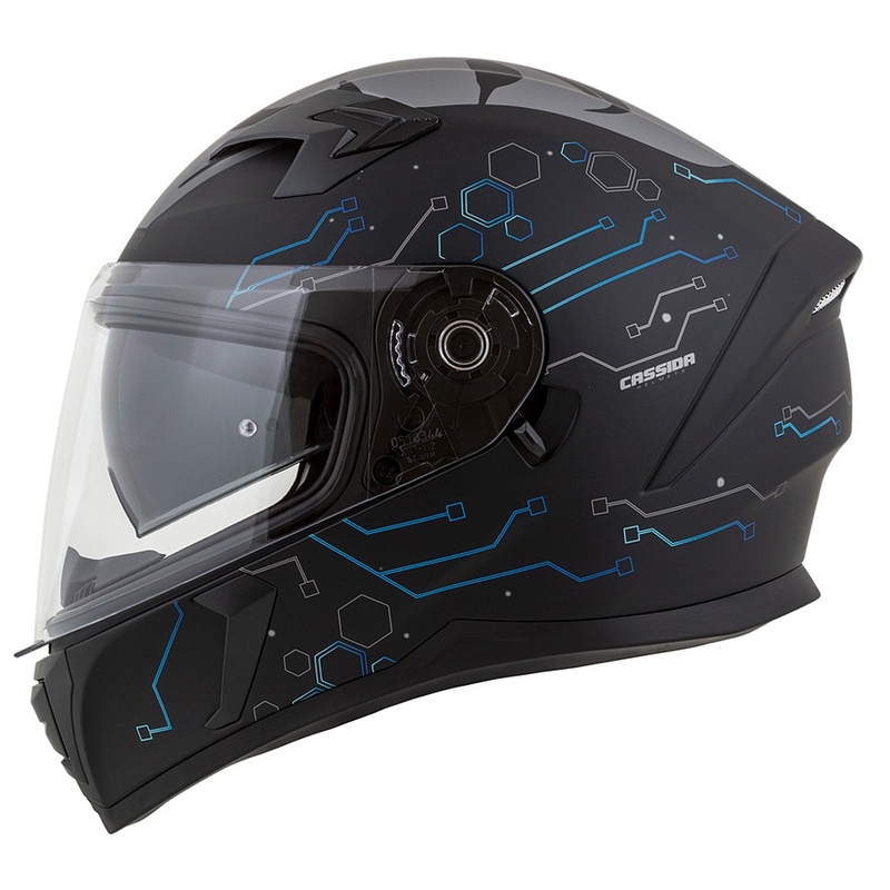 Cassida 3.0 Integrierter Motorradhelm Hack blau-schwarz-matt