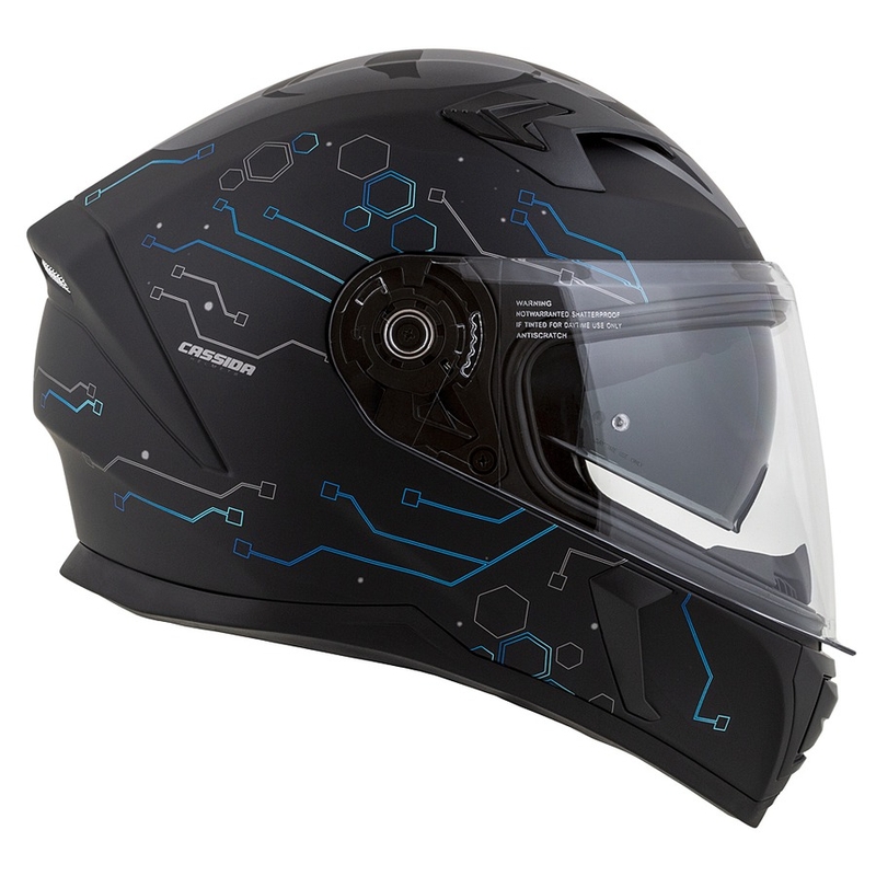 Cassida 3.0 Integrierter Motorradhelm Hack blau-schwarz-matt