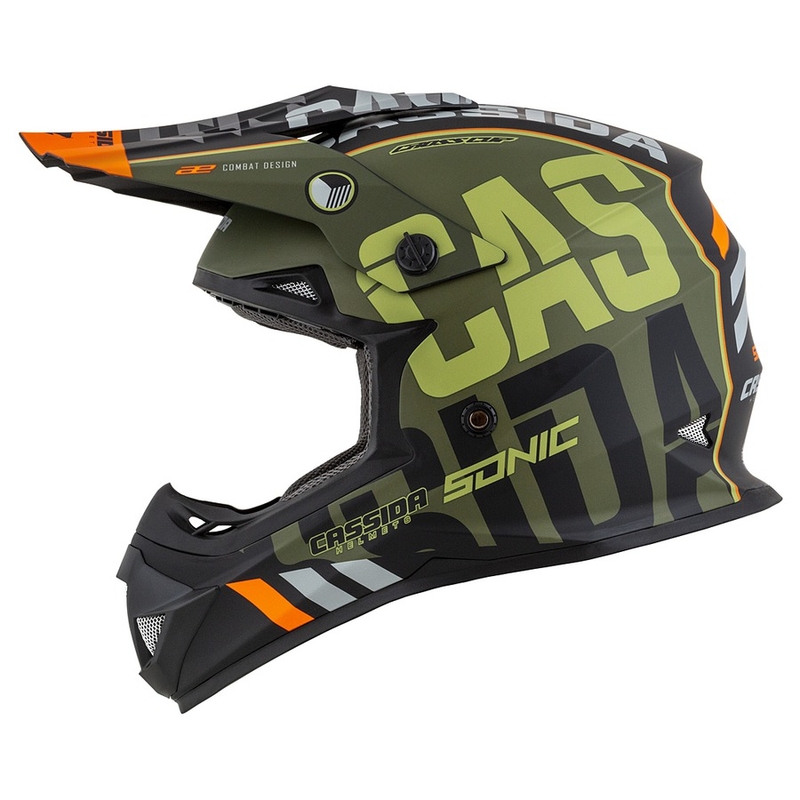 Cassida Cross Cup Sonic Motocross Helm orange-grün matt