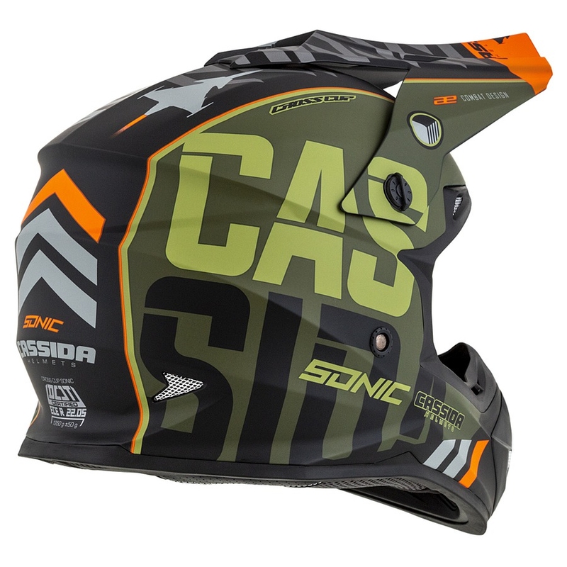 Cassida Cross Cup Sonic Motocross Helm orange-grün matt