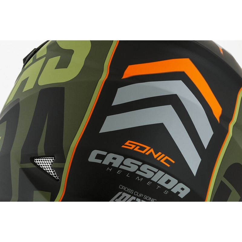 Cassida Cross Cup Sonic Motocross Helm orange-grün matt