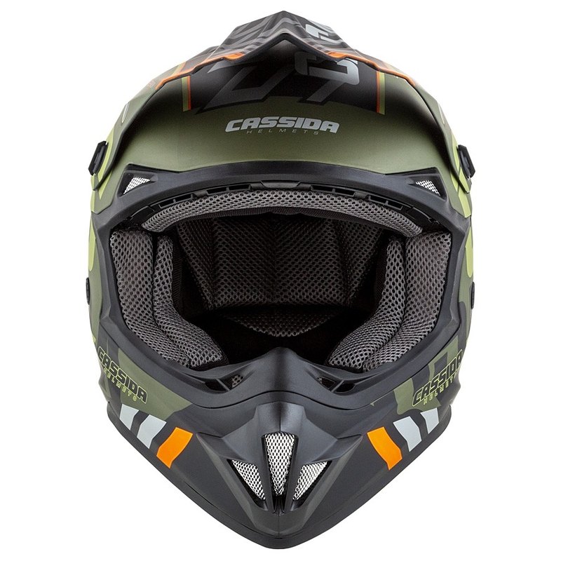 Cassida Cross Cup Sonic Motocross Helm orange-grün matt