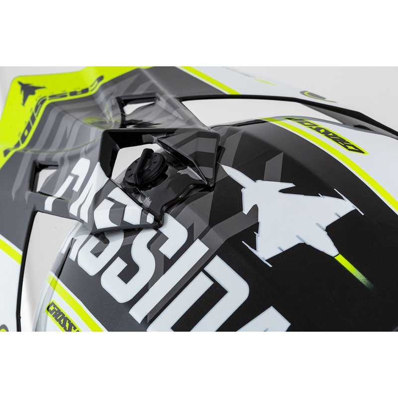 Cassida Cross Cup Sonic Motocross Helm schwarz-weiss-fluo gelb