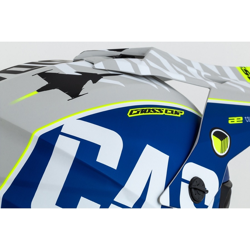 Motocross Helm Cassida Cross Cup Sonic fluo gelb-blau matt