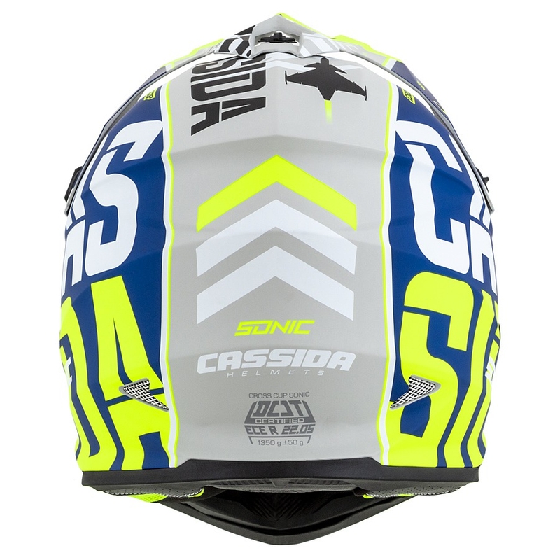 Motocross Helm Cassida Cross Cup Sonic fluo gelb-blau matt