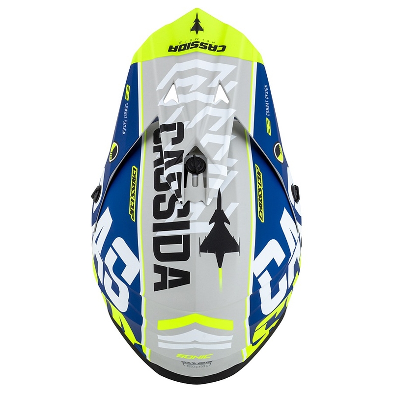 Motocross Helm Cassida Cross Cup Sonic fluo gelb-blau matt