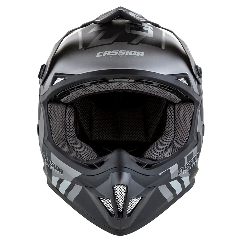 Motocross Helm Cassida Cross Cup Sonic schwarz-grau matt Ausverkauf