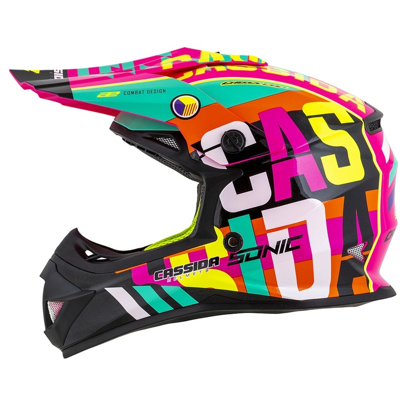 Kinder Motocross Helm Cassida Cross Cup Sonic Junior multicolor