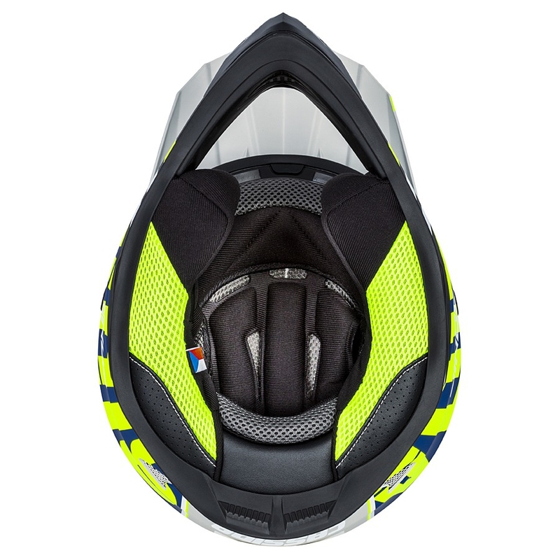 Kinder Motocross Helm Cassida Cross Cup Sonic Junior fluo gelb-blau matt Ausverkauf