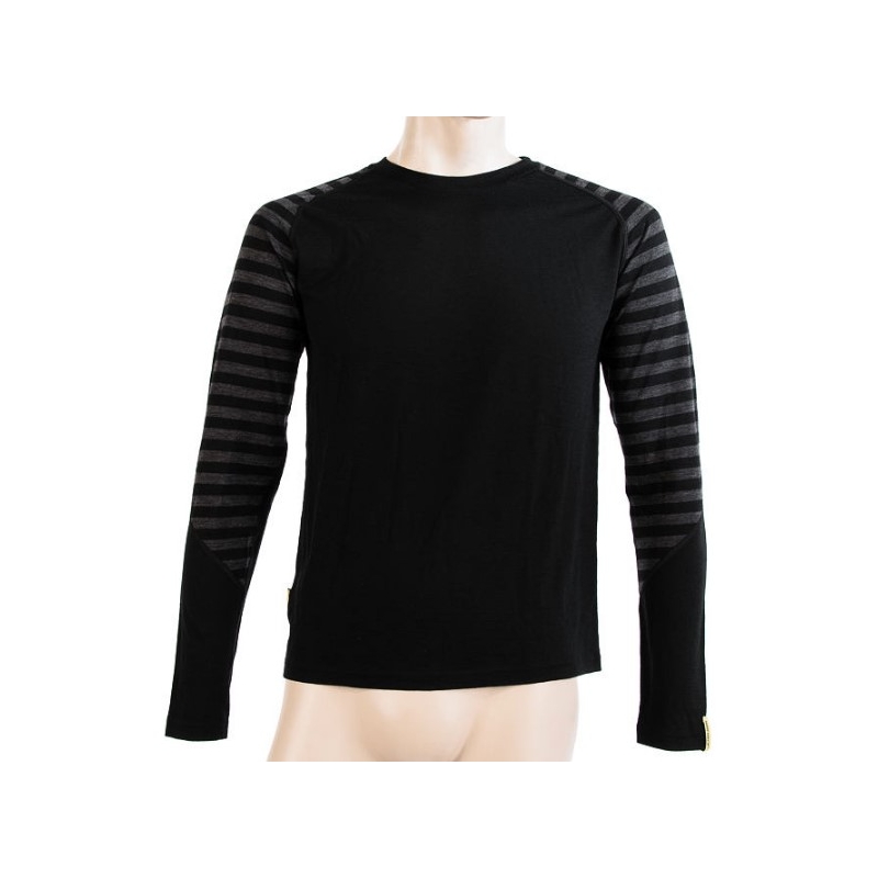Herren Funktions-T-Shirt Sensor Merino Active schwarz-grau - langarm Ausverkauf
