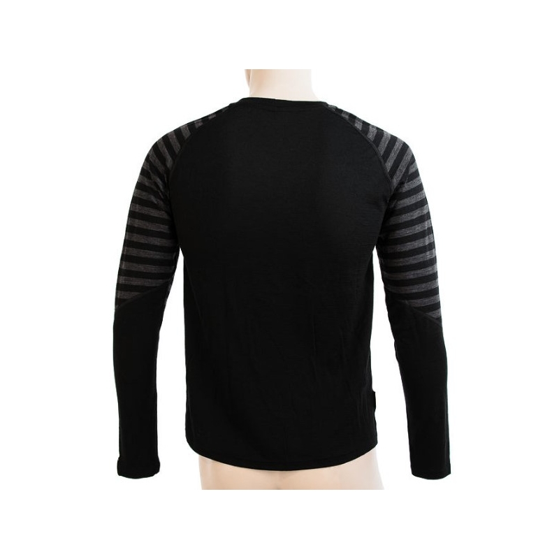 Herren Funktions-T-Shirt Sensor Merino Active schwarz-grau - langarm Ausverkauf