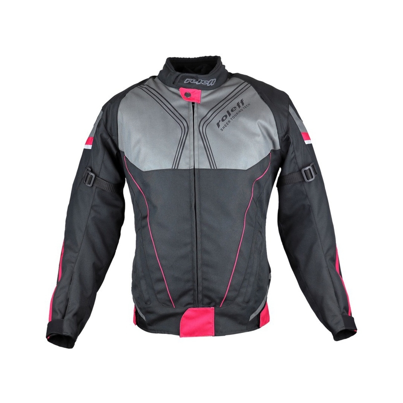 Frauen Roleff Irma Schwarz-Grau-Rosa Motorradjacke