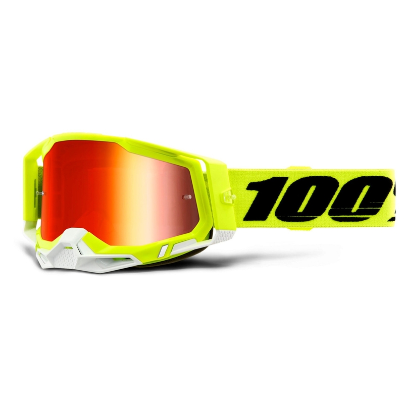 Motocrossbrille 100% RACECRAFT 2 fluo gelb (rot verspiegeltes Plexiglas)