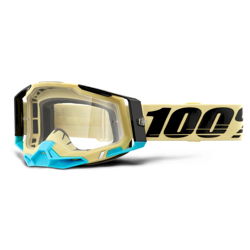 Motocrossbrille 100% RACECRAFT 2 gelb (klares Plexiglas)