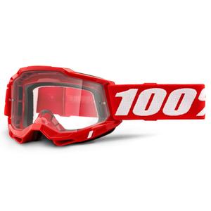 Motocross-Brille 100% ACCURI 2 rot (klares Plexiglas)