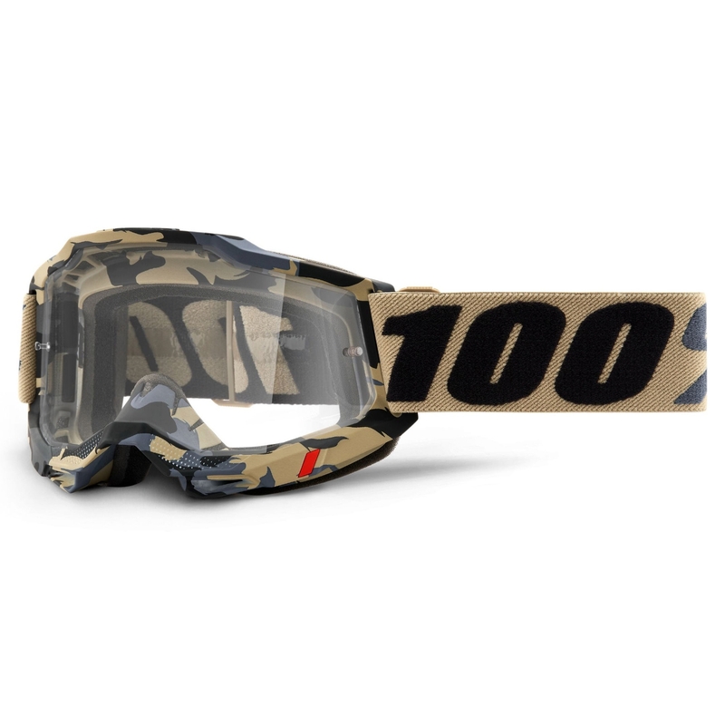 Motocross-Schutzbrille 100% ACCURI 2 braun-grau (klares Plexiglas)