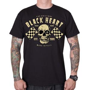 Herren-T-Shirt Schwarzes Herz Flaggen-Totenkopf
