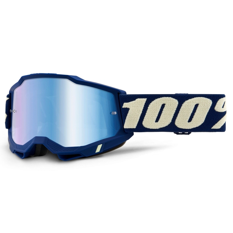Motocrossbrille 100% ACCURI 2 tamva blau (blau verspiegeltes Plexiglas)