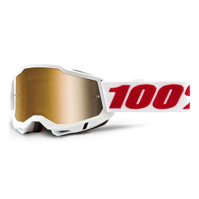 Motocrossbrille 100% ACCURI 2 weiß (Goldplexi)