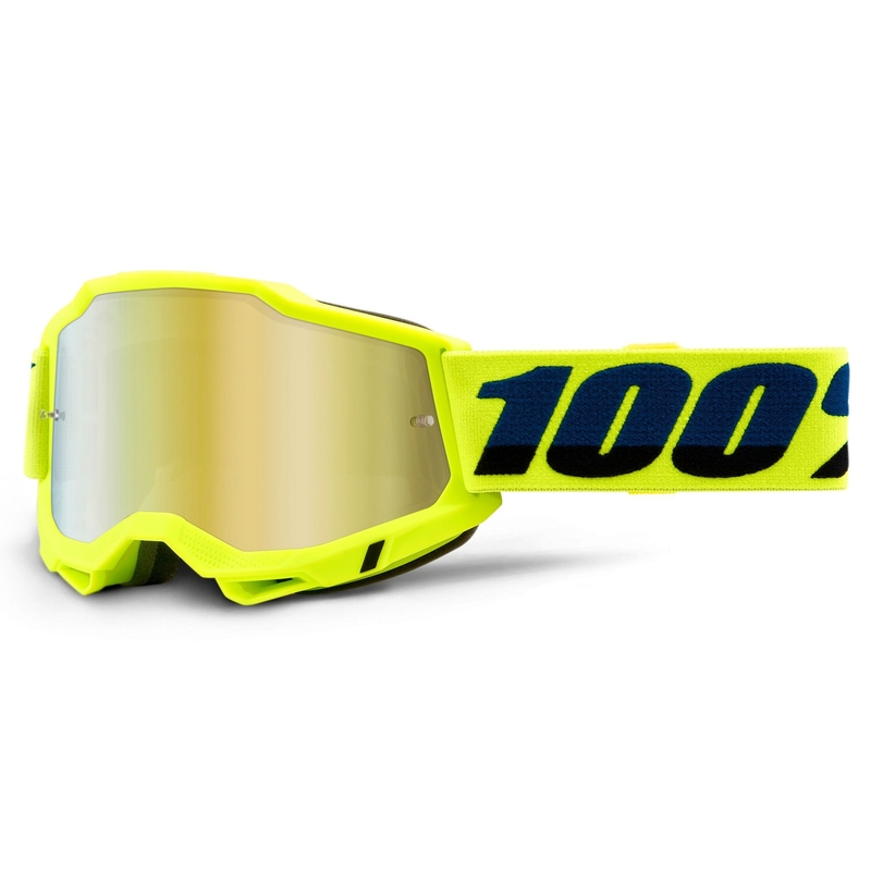 Motocrossbrille 100% ACCURI 2 fluo gelb (gold verspiegeltes Plexiglas)