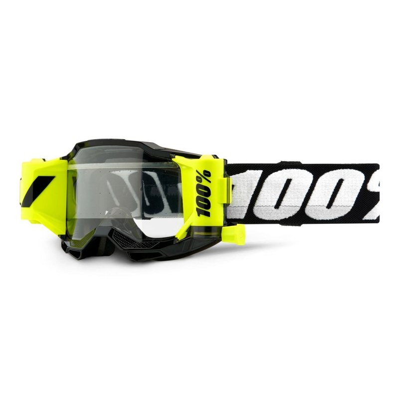 Kinder Motocrossbrille 100% ACCURI 2 Roll-Off schwarz (plexiglasklar) sale Ausverkauf