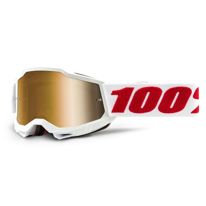 Kinder-Motocrossbrille 100% ACCURI 2 weiß (Goldplexi)