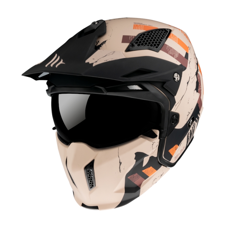 MT Streetfighter Skull 2020 Motorradhelm orange-braun