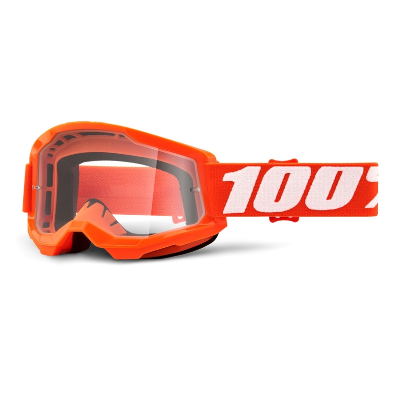 Motocrossbrille 100% STRATA 2 Orange orange (Plexiglas klar)