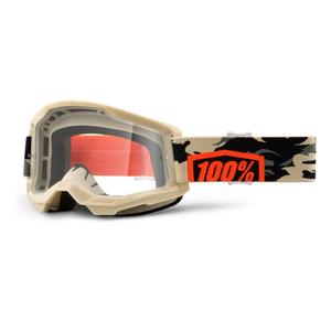 Motocrossbrille 100% STRATA 2 Kombat beige (klares Plexiglas)