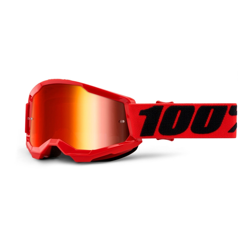 Kinder-Motocrossbrille 100% STRATA 2 rot (rot verspiegeltes Plexiglas)