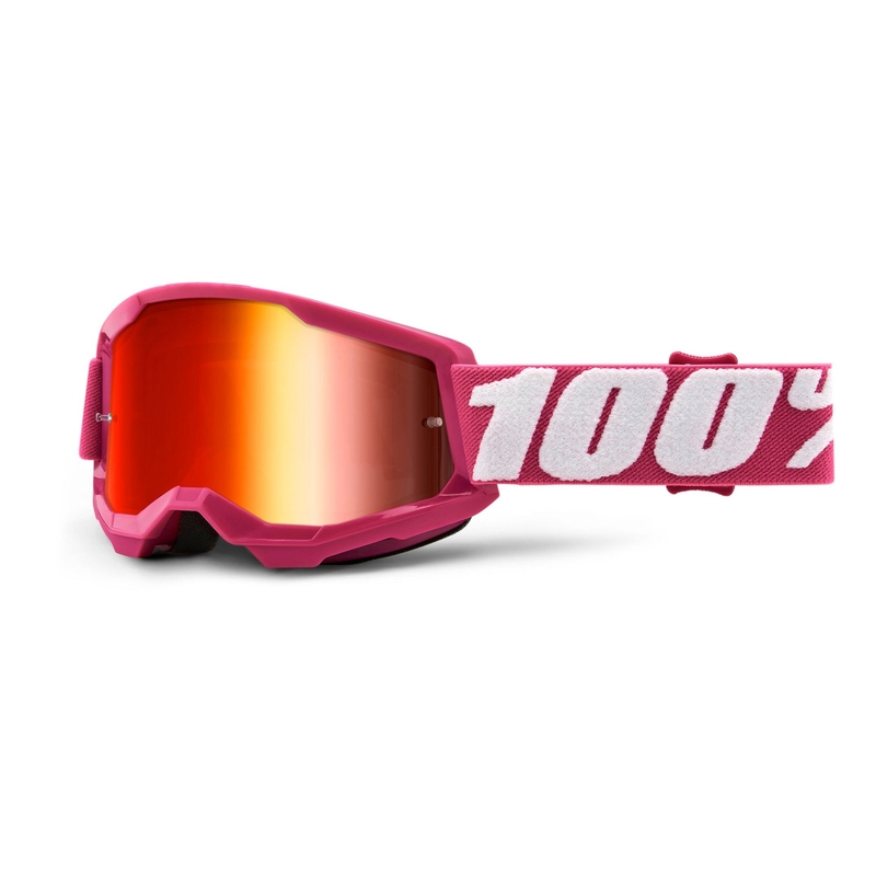 Kinder-Motocrossbrille 100% STRATA 2 rosa (rot verspiegeltes Plexiglas)