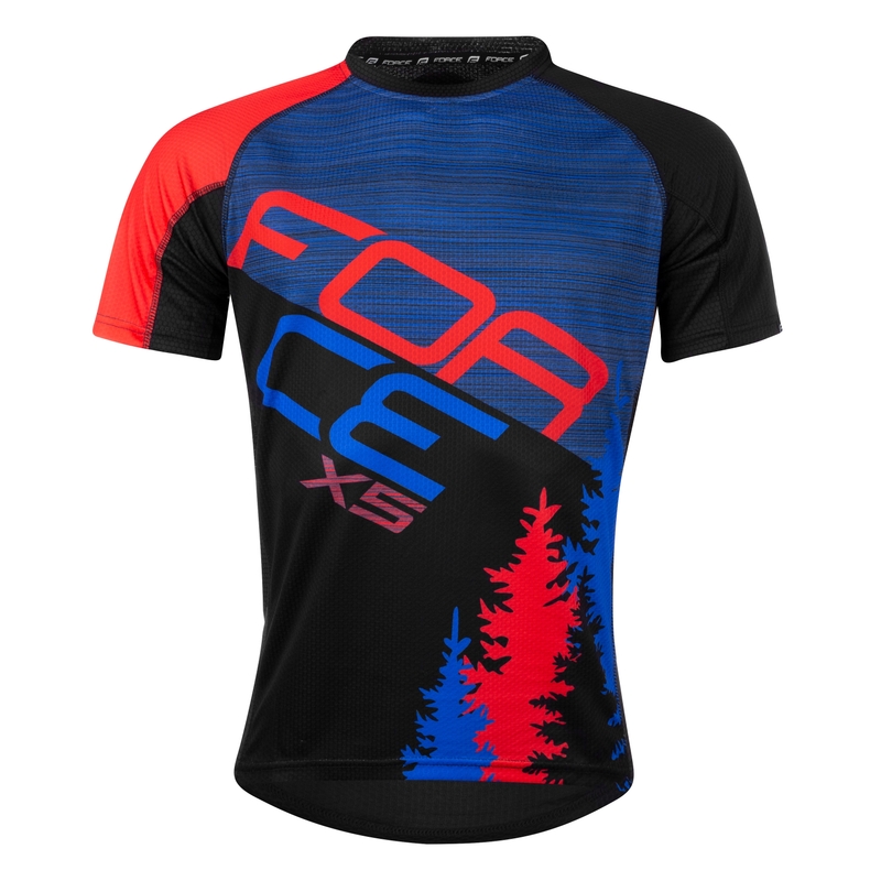 Trikot FORCE MTB X5 blau-rot Ausverkauf