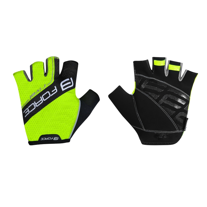 FORCE Rival schwarz-fluorgelbe Handschuhe Ausverkauf