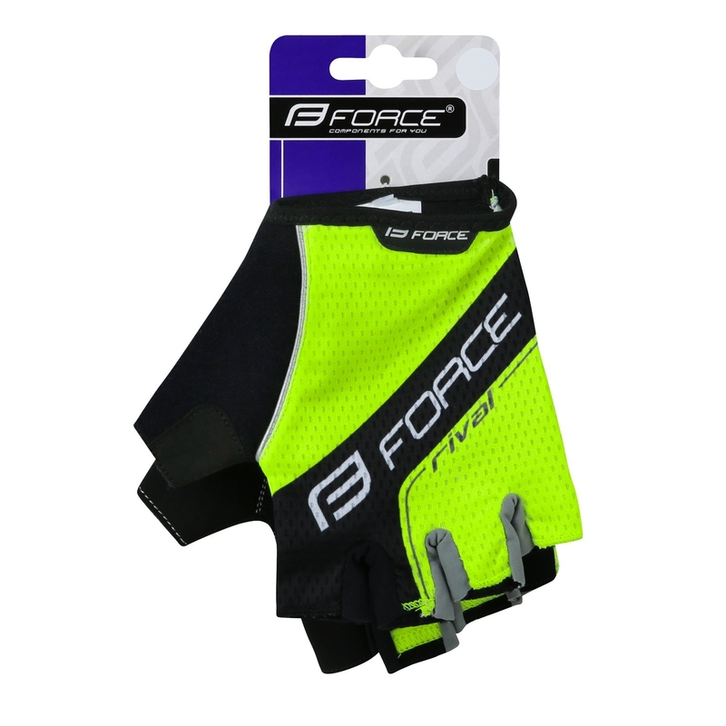 FORCE Rival schwarz-fluorgelbe Handschuhe Ausverkauf