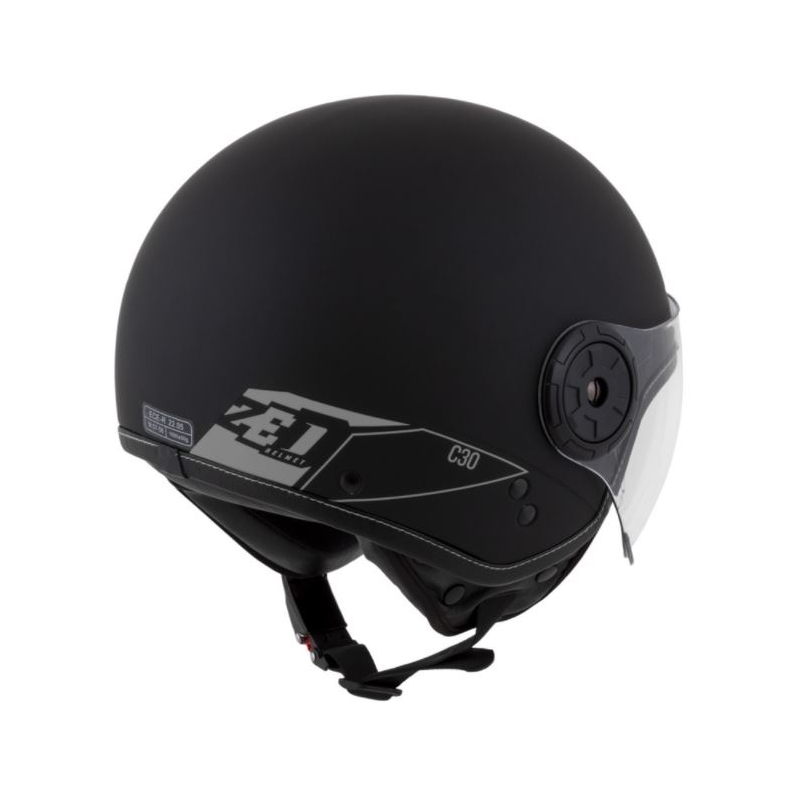 Offener Motorradhelm ZED C30 schwarz-grau matt Ausverkauf