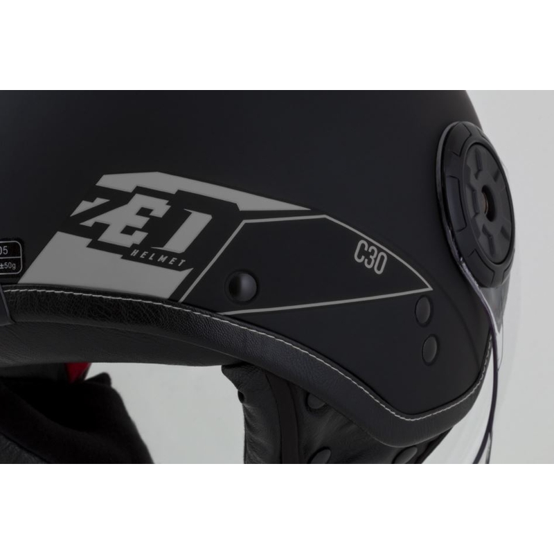 Offener Motorradhelm ZED C30 schwarz-grau matt Ausverkauf