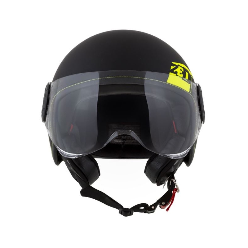 Offener Motorradhelm ZED C30 schwarz-fluorgelb matt
