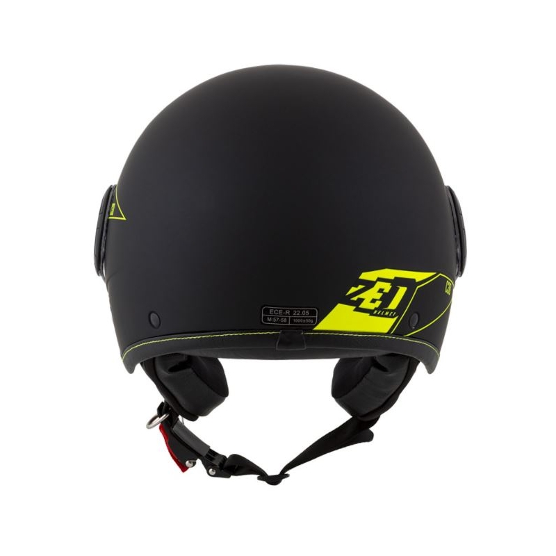 Offener Motorradhelm ZED C30 schwarz-fluorgelb matt