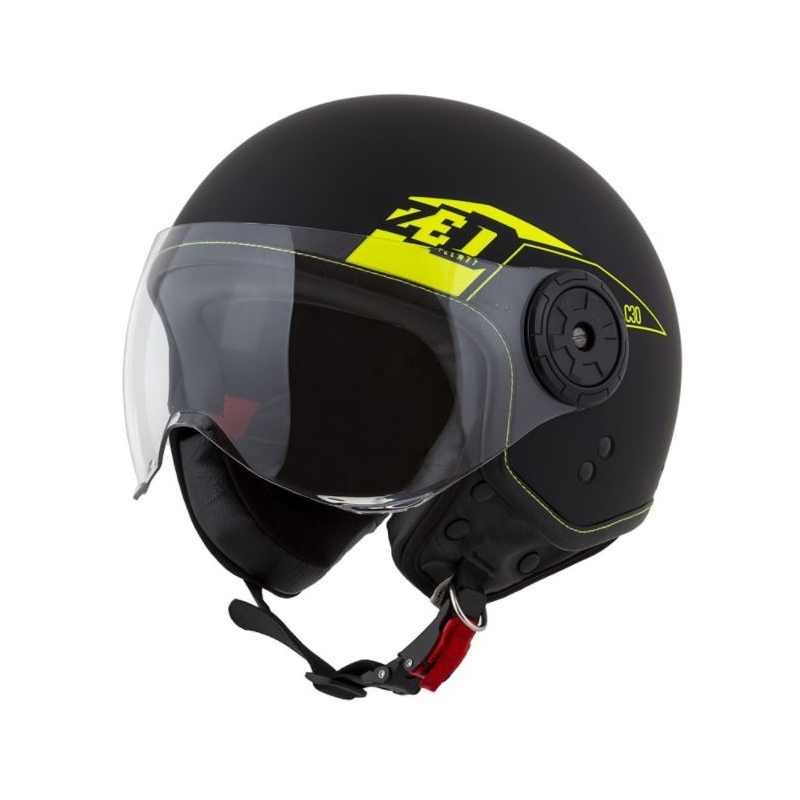 Offener Motorradhelm ZED C30 schwarz-fluorgelb matt