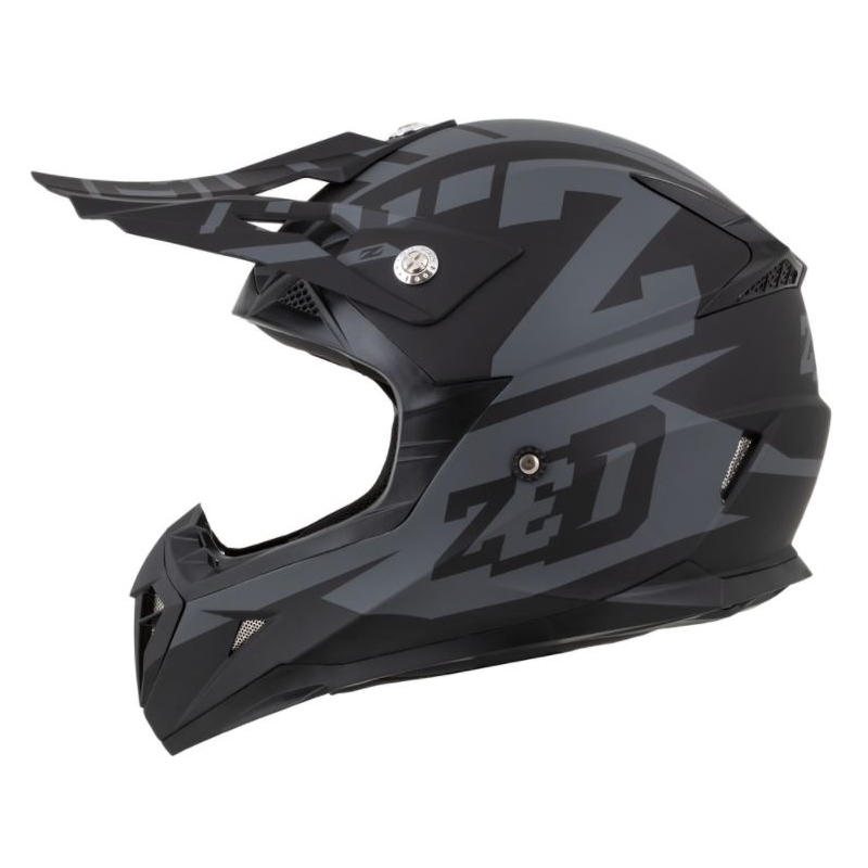 Motocross-Helm ZED X1.9 schwarz-grau matt