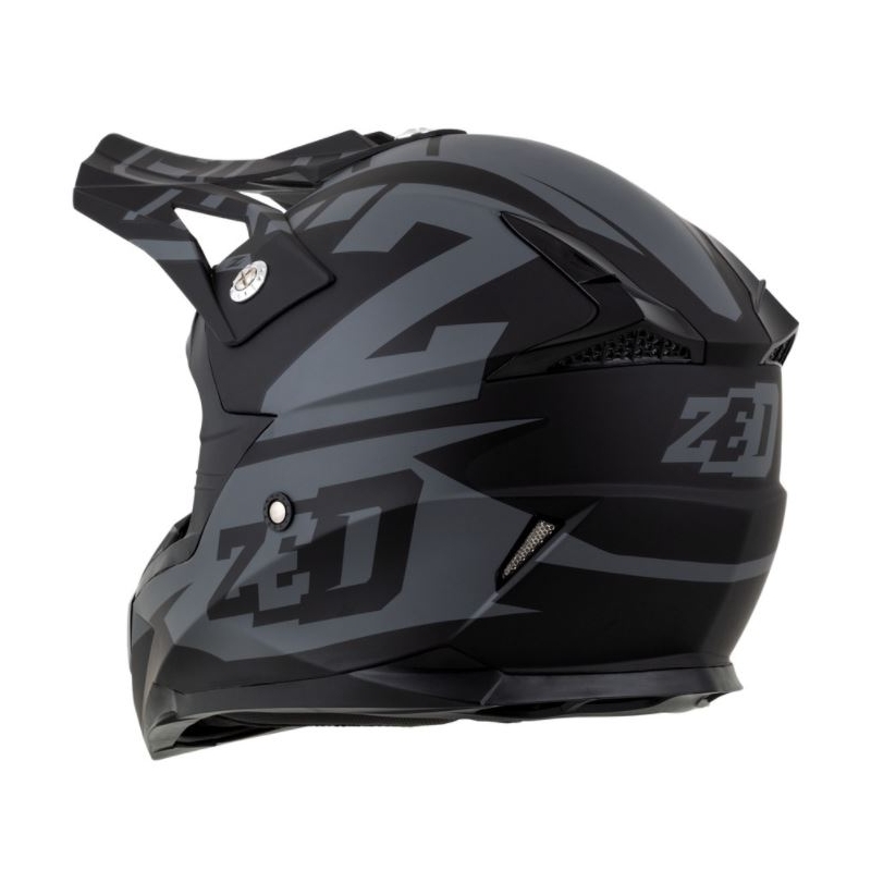 Motocross-Helm ZED X1.9 schwarz-grau matt