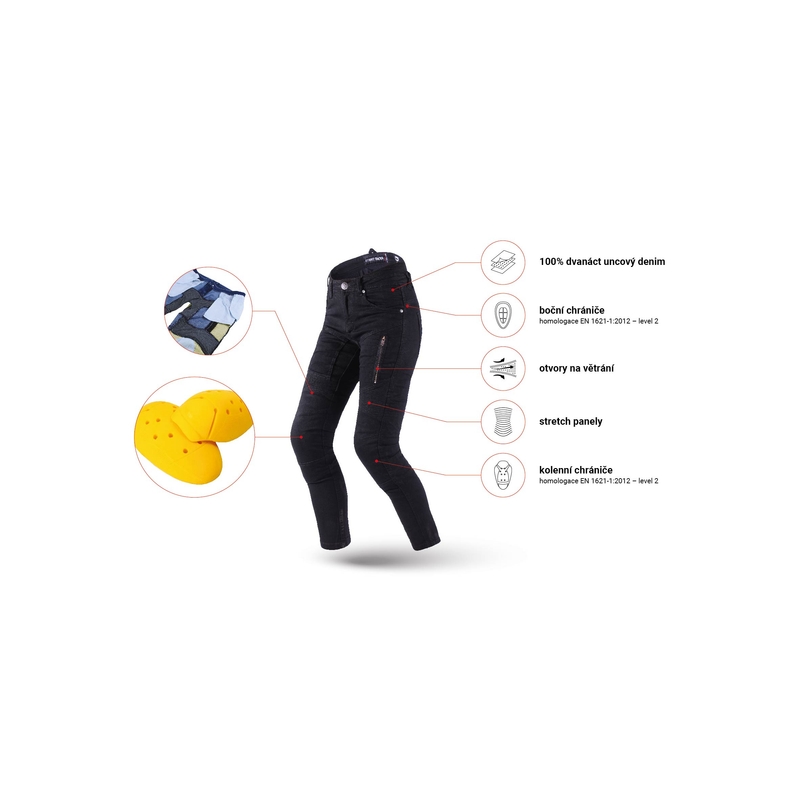 Dámské jeansy Street Racer Stretch II Slim fit CE černé