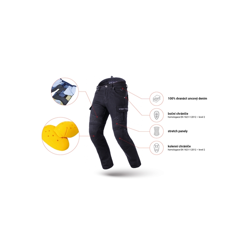 Street Racer Cargo CE Motorradjeans Schwarz