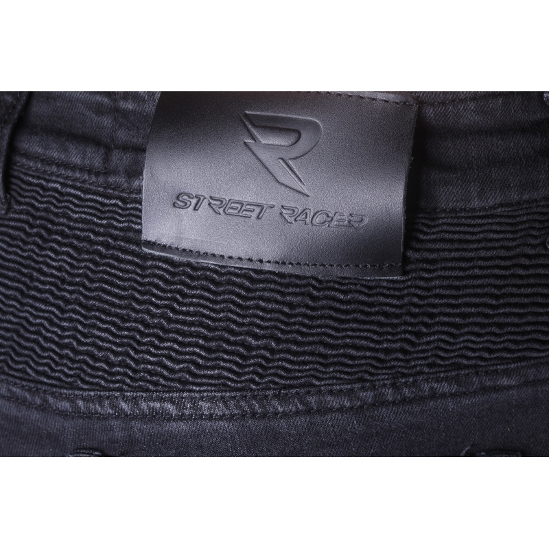 Gekürzte Motorradjeans Street Racer Spike II CE Schwarz